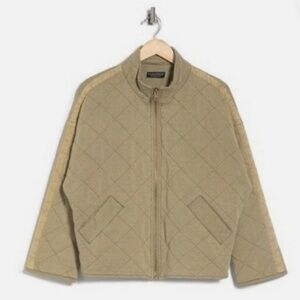 Bagatelle Revolve French Oversized Diamond Quilted Jacket Olive Green Womens XL